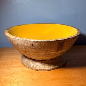 Mango Wood Footed Bowl